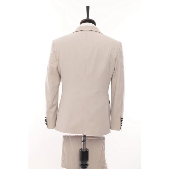 Derman Ecru Satin Collar 3 Piece Tuxedo - Picture 4 of 6